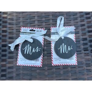 Mr. and Mrs. Wood Christmas Stocking Tags - Holiday Tree Ornaments Decor